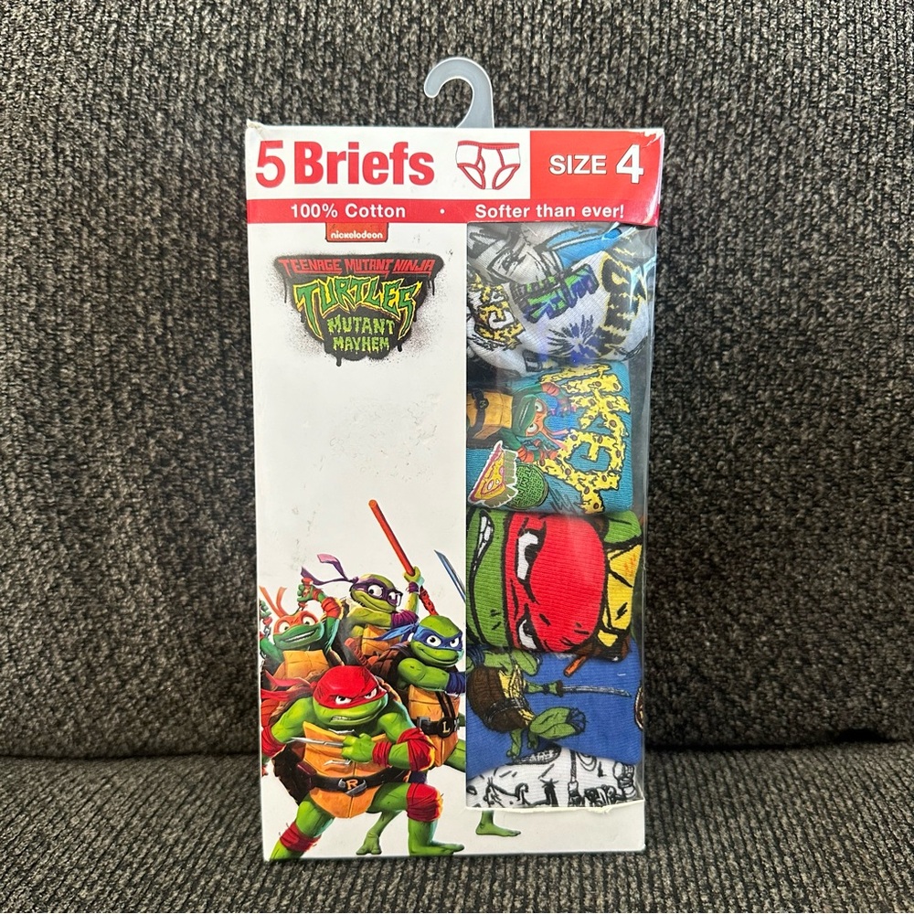 boys ninja turtles 5 briefs pack size 4